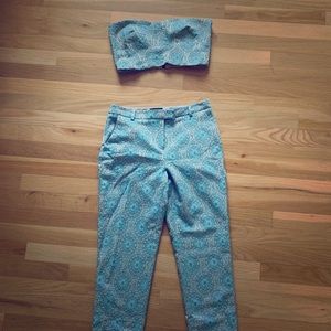 Topshop Blue Patterned Set Size 4